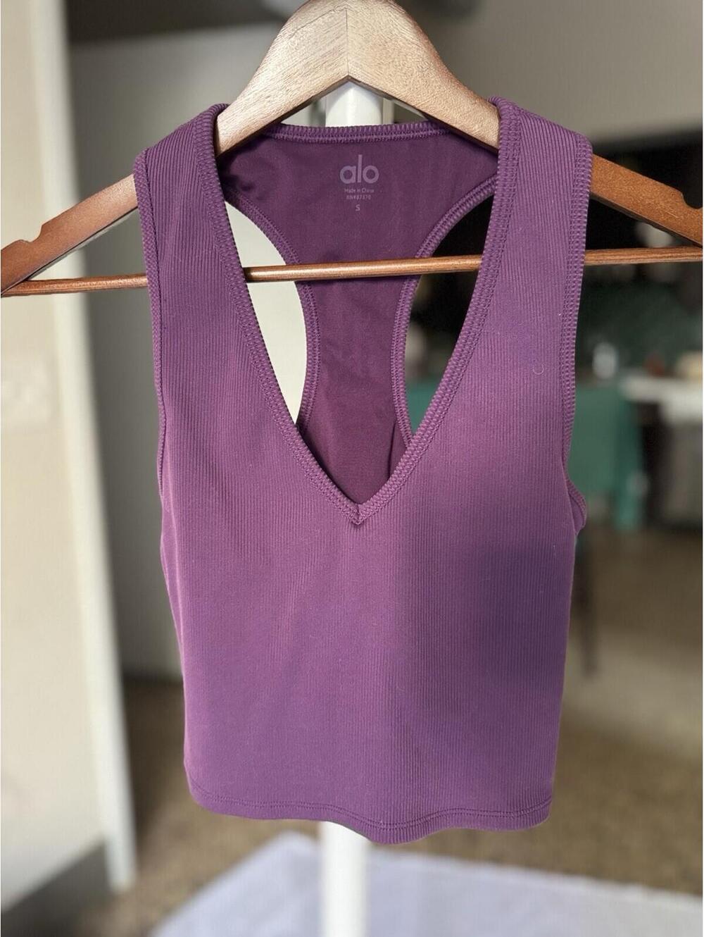 Alo Purple Tank Top Yoga Top Sz S Womens - Picture 4 of 5